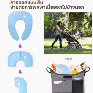 Aoduoyaya ที่รองนั่งชักโครกเด็ก แบบพับได้ พกพา กันลื่น ฝารองนั่งเด็ก ที่นั่งชักโครกเด็ก เดินทาง