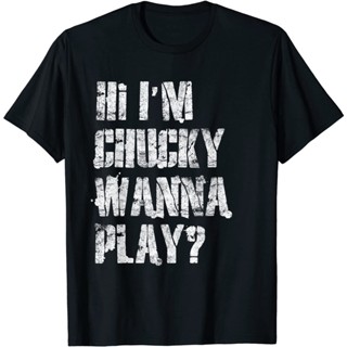 HOT ITEM!!Family Tee Couple Tee Adult Clothes Hi Im Chucky Wanna Play Funny Halloween Party T-shirt