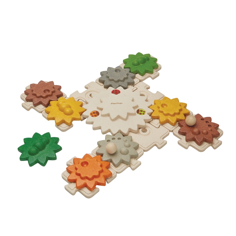 PlanToys GEARS PUZZLES ของเล่นไม้เกมจิ๊กซอร์ดอกไม้ฟันเฟือง - plantoys ...