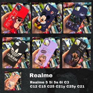 พร้อมส่ง จากไทย Realme C21 C12 C15 C25 C21y C25y C21 / Realme 5/5i/5s/6i/C3 เคสกำมะหยี่ ขอบโครเมี่ยม ลายการ์ตูน