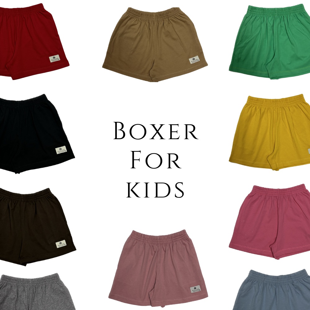 Malone Kids boxer เด็กชาย-หญิง มีกระเป๋า อายุ 4-14 ปี Size S-L ผ้า Cotton 100% สีไม่ตก เนื้อผ้านุ่ม นิ
