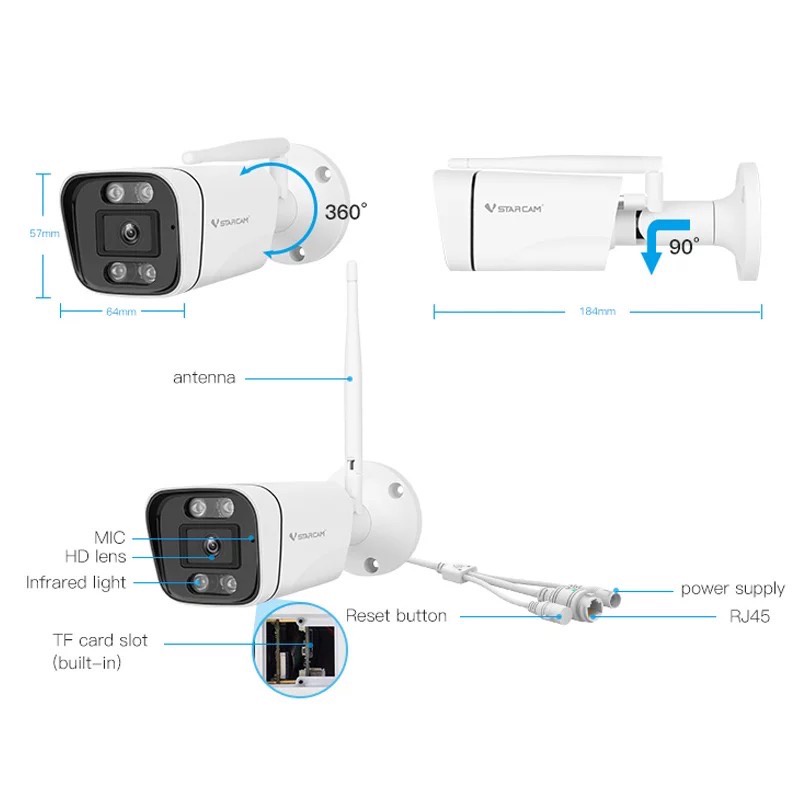 VStarcam CS58 1296P Outdoor IP Camera กล้องวงจรปิดไร้สาย ภายนอก กันน้ำ 3.0ล้านพิกเซล ราคา ถูกที่สุด ดีลบีเคเค แกลเลอรีภาพที่ 4