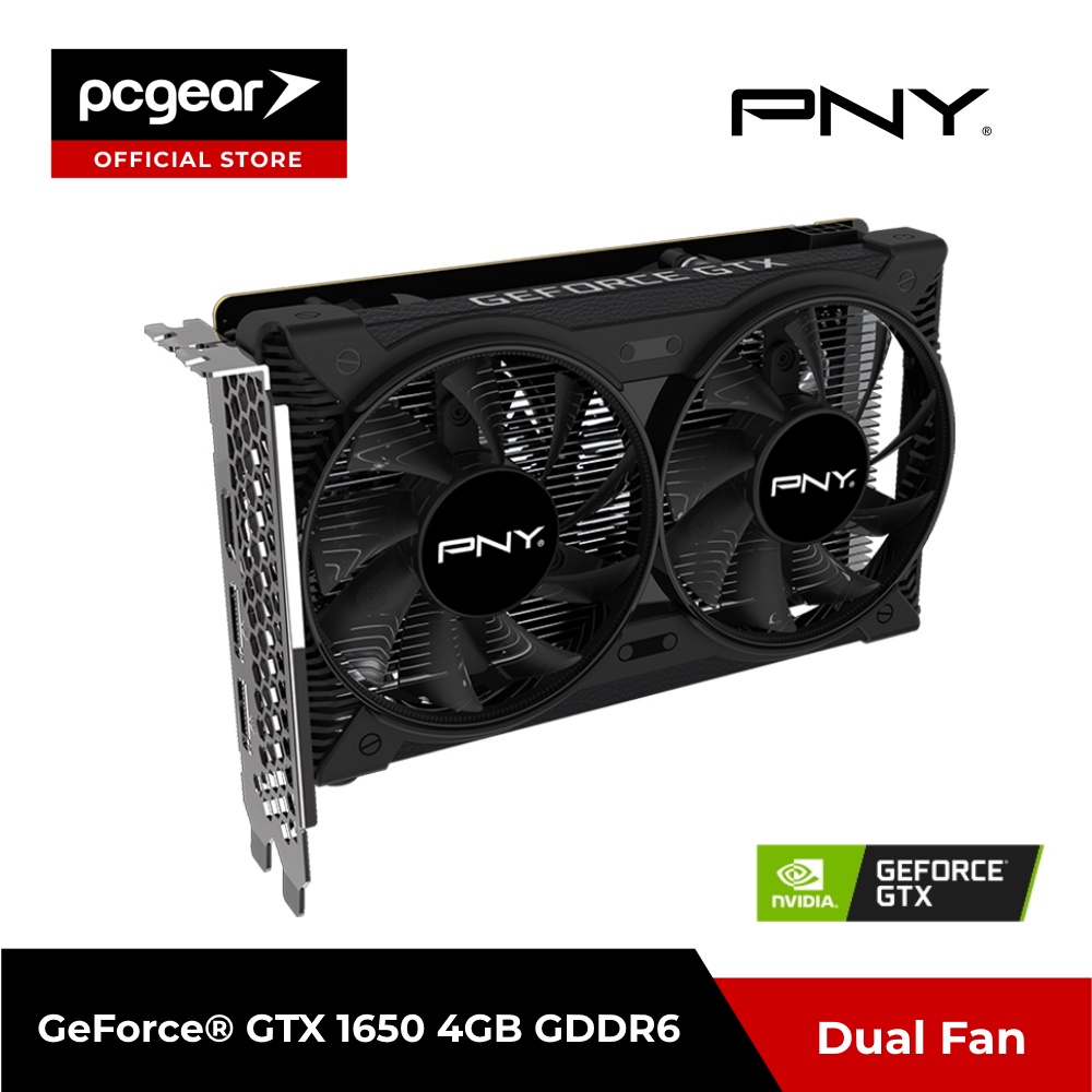 Pny GeForce GTX 1650 4GB GDDR6 พัดลมคู่