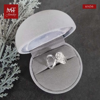 MT แหวนเงินแท้ ลายก้นหอยและวงกลม ไซส์: 51, 52, 54 Solid 925 Sterling Silver Ring (sr456) MT Jewelry มณีธารา