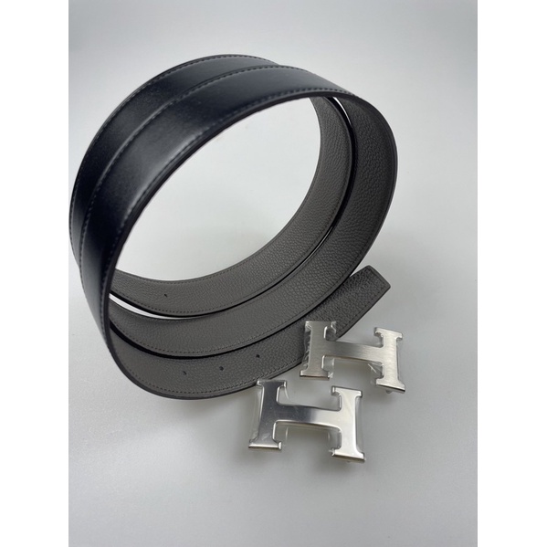 New Hermes Belt 32mm สายสี"Black / Etain"