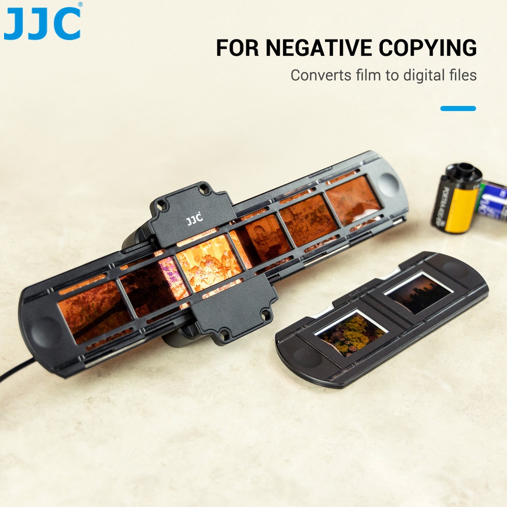 JJC FDA-LED1 ชุดไฟ LED อะแดปเตอร์แปลงฟิล์มเนกาทีฟสำหรับการคัดลอกเนกาทีฟ 35 มม. แทนที่ Nikon ES-2 เพื่อแปลงฟิล์มเป็นภาพถ่ายไฟล์ดิจิทัล