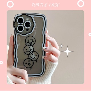 [พร้อมส่ง] เคสโทรศัพท์มือถือ ซิลิโคน ลายการ์ตูนหน้ายิ้ม ดอกไม้ สําหรับ iPhone 14 13 12 11 PROMAX XS XR XSMAX SE2020 6 7 8PLUS MINI