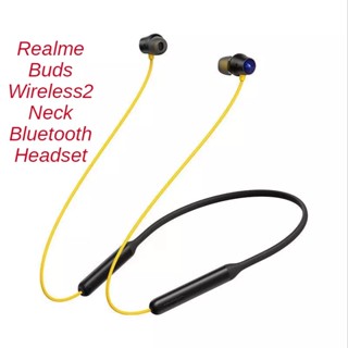 Realme Buds ชุดหูฟังบลูทูธไร้สาย 2 คอ กันน้ํา ตัดเสียงรบกวน แบบพกพา สวมใส่ได้ ไม่ตรวจจับเสียงรบกวน สําหรับ realme Xiaomi Android