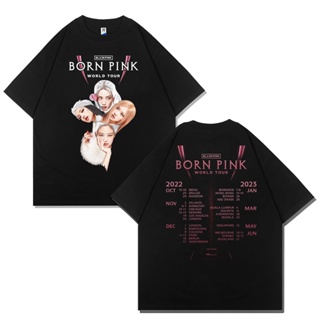 เสื้อยืด พิมพ์ลาย BORN PINK BLACKPINK TOUR 2022-2023 | เสื้อยืด พิมพ์ลายวงดนตรี | เสื้อยืด พิมพ์ลายดนตรี |