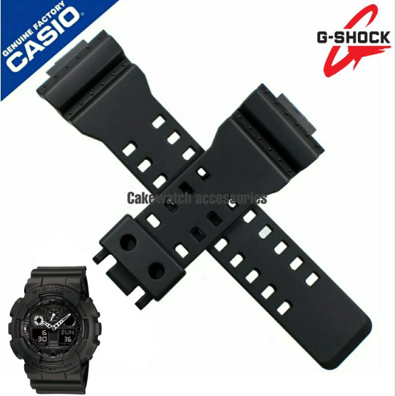 สาย G-Shock GA100 ดำด้านแท้100% GA-100, GA-110,​ GA-120, GD-110, GD-120, GAX-100, GLS-100,​ GA-700, GA-400