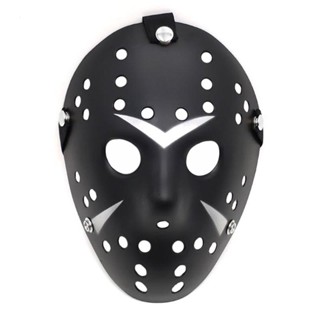 Hockey Mask หน้ากาก ฮอกกี้ Friday The 13 th วันศุกร์ที่ Jason Voorhees เจสัน วอร์ฮีส์ C-16 สีดำด้านลายขาว ฮาโลวีน Hat