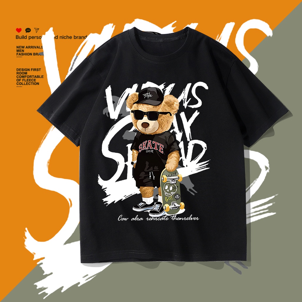 D350 เสื้อยืดแขนสั้ง ผ้านุ่มยืดได้ใส่สบายฯ ลายแฟชั่งสวยน่ารักใส่ได้ทั้งชายและหญิง