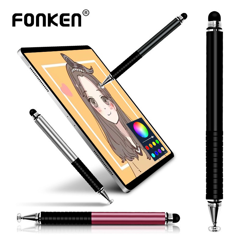 [พร้อมส่ง] Fonken 2 in 1 ปากกาสไตลัส ปากกาไอแพด หน้าจอสัมผัสสากล สําหรับคอมพิวเตอร์ แท็บเล็ต ถูกสุด