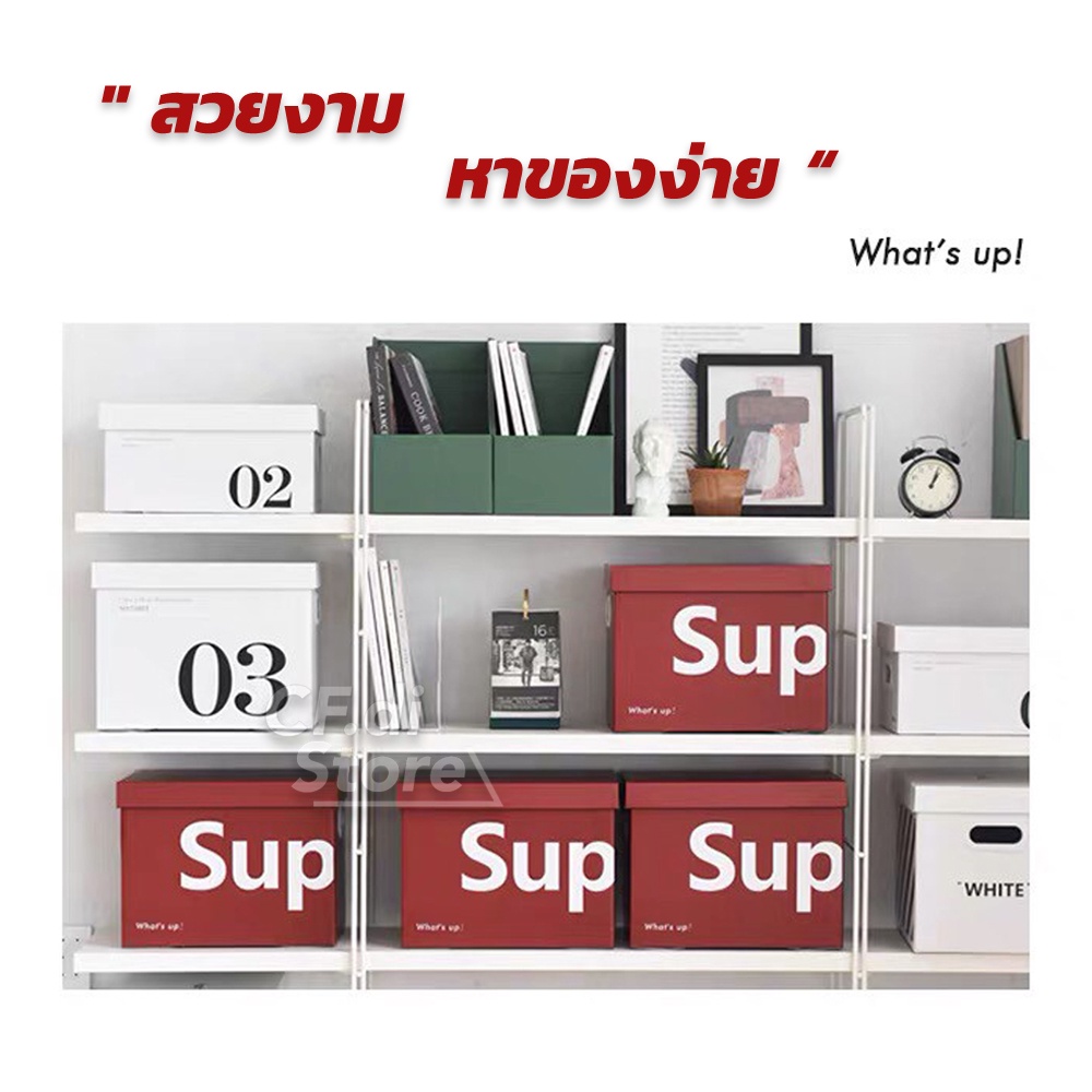 CF.di Store กล่องเก็บของอเนกประสงค์ CF201 กล่องใส่ของลายแฟชั่น รุ่นหนา มี 2 ขนาด ของตกแต่งบ้าน