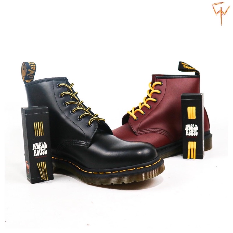 Worldhouse เชือกเชือกสําหรับ dr martens ประเภท 101 4 - 6 หลุม