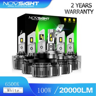 Novsight ไฟตัดหมอก LED สว่างมาก 100W 20000LM 6500K N52 H4 H11 H7 HB3 HB4 สําหรับรถยนต์