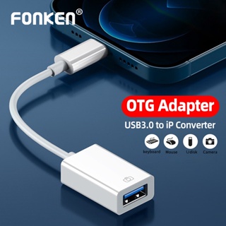 Fonken อะแดปเตอร์ OTG สําหรับ iOS เป็น USB 3.0 เครื่องอ่านการ์ดกล้อง สายเคเบิลข้อมูล สําหรับตัวแปลงขั้วต่อโทรศัพท์