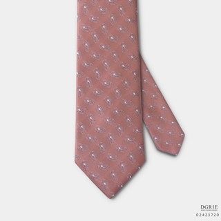 Salmon Pink Paisley Mini End On End 3 lnch Necktie-เนคไทสีชมพูลายลูกน้ำเล็ก