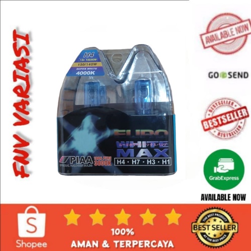 PIAA EURO LED H4 12VOLT 100 วัตต์ XENON SUPERWHITE BULB 2 ชิ้น