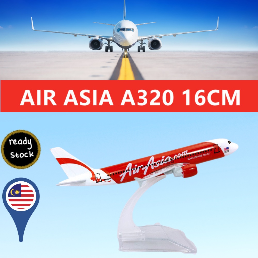 16 ซม.Air Asia Airlines A320 Airbus Miniature Resin Passenger Cargo เครื่องบินเครื่องบินรุ่นคอลเลกชั