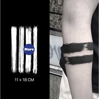 【Mars Tattoo】ใหม่ สติกเกอร์รอยสักชั่วคราว กึ่งถาวร 2 สัปดาห์ ติดทนนาน สีดํา D069