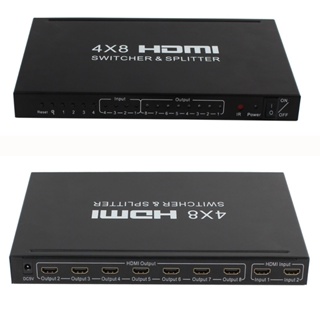 สวิตช์แยก HDMI 4x8 เข้า 8 ออก 4K 1080P สําหรับ PS4 PS5 กล้อง PC DVD เป็น TV Monitor