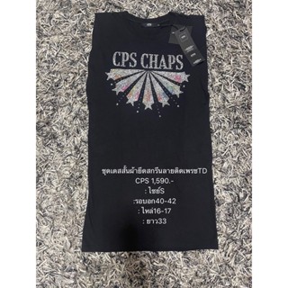 CPS CHAPS new collection มินิเดรสสีดำแขนกุด ทรงโอเวอร์ไซส์