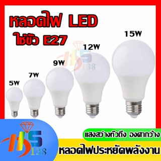 หลอดไฟ LED แสงไฟสีขาว ทรงกลมขั้ว E27 AC 220V~50Hz 24W 18W 15W 12W 9W 7W 5W 3W สำหรับโคมไฟภายในบ้าน หลอดปิงปอง