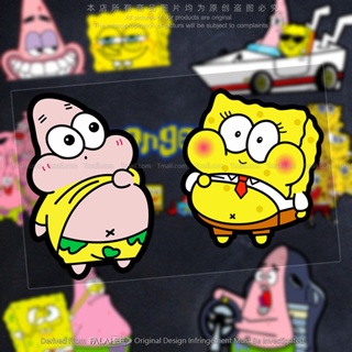 สติกเกอร์สะท้อนแสง ลาย Spongebob Patrick Funny Beer กันน้ํา สําหรับติดตกแต่งรถยนต์ รถจักรยานยนต์