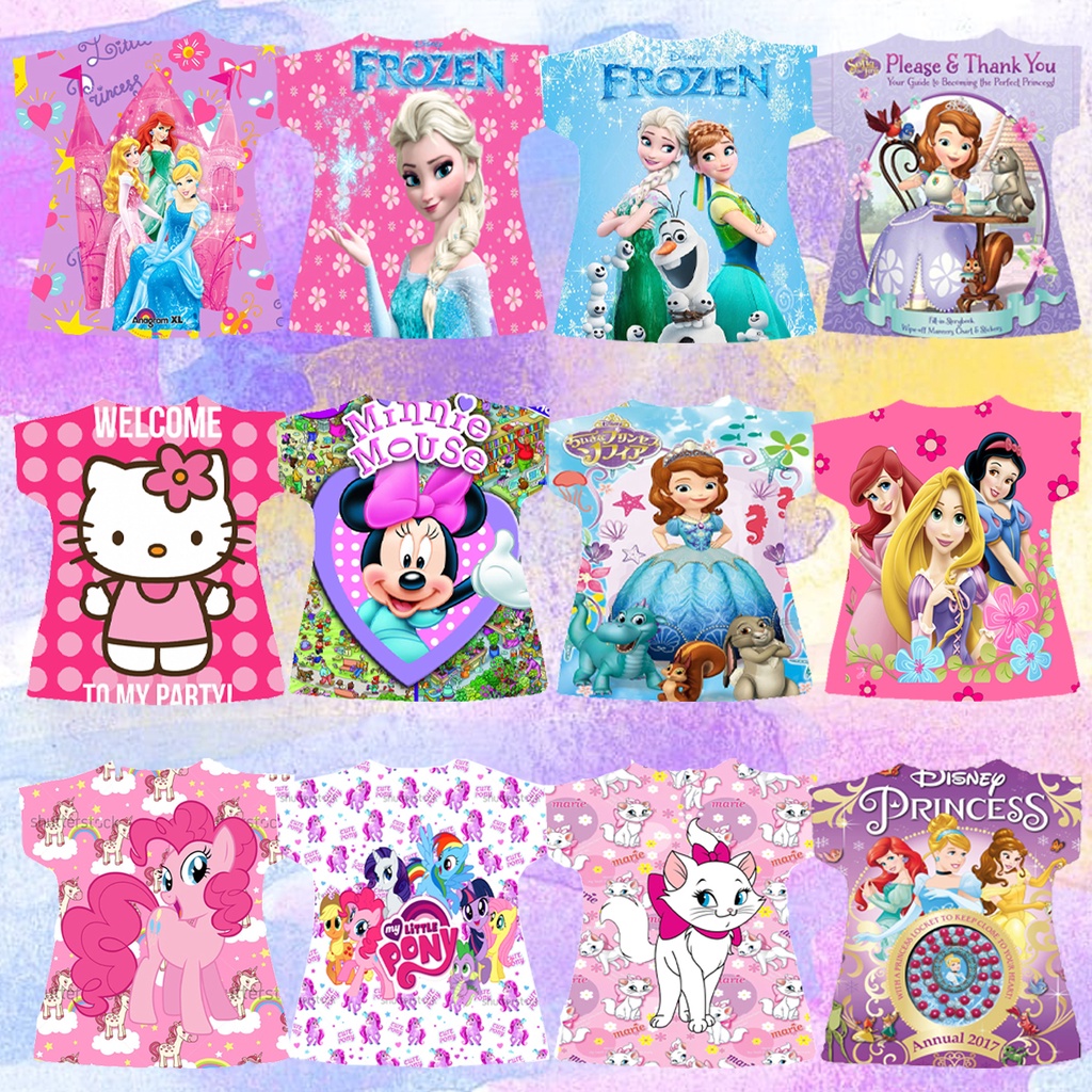 #ผ้าไมโครนิ่ม
#ลายเจ้าหญิงน่ารัก
#สกรีนด้านหน้าด้านหลังสีขาว
#เสื้อเด็กราคาโรงงาน
#ถ่ายวีดีโอก่อนแกะ