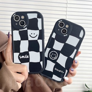 Soft Casing Infinix HOT 11 11S 10T 10S 10 Lite 9 Play Pro Note 8 Smart 6 5 2020 Smile Naughty Face Black White Chessboard Oval Airbag Fine Hole Shockproof Phone Case XPN 37