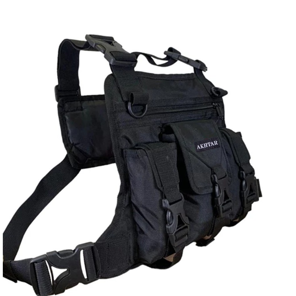 Hitam ล่าสุด NR-59 สีดํา POLICE ORIGINAL TACTICAL ARMY เสื้อกั๊กกระเป๋าคาดหน้าอก