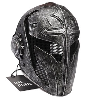Hat หมวก นักรบ Templar Knight Mesh อัศวิน เทมพลาร์ สีดำ วัสดุ ไฟเบอร์กลาส คอสเพลย์ ย้อนยุค ปาตี้ Fiberglass Party