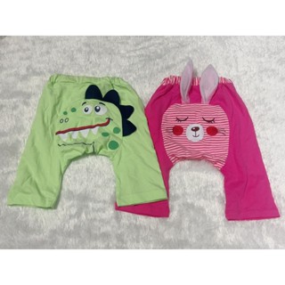กางเกง 4 ส่วนต่อเป้า พื้นเขียว พื้นชมพู ผ้าคอนตอล พร้อมส่ง