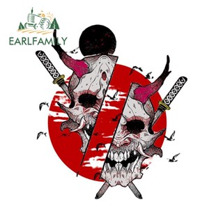 Earlfamily สติกเกอร์ไวนิล JDM Windows Samurai Red Mask Dagger Devil กันน้ํา ขนาด 13 ซม. x 11.3 ซม. สําหรับติดตกแต่งรถยนต์