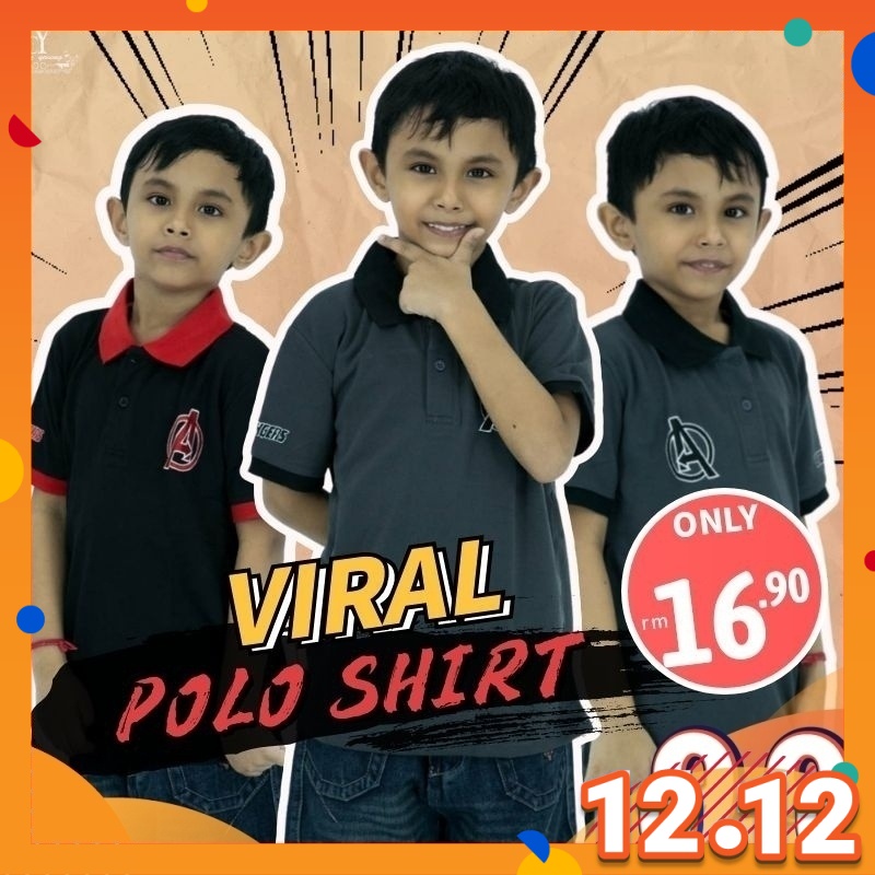 CY 001 Casual Colar เสื้อ Budak Polo Kids Colar Boy Avengers / เสื้อ Polo Budak Lelaki Avengers