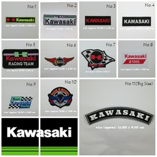 Kawasaki ตัวรีดติดเสื้อ แจ๊คเก็ต อาร์ม  ยีนส์ Hipster Embroidered Iron on Patch  DIY