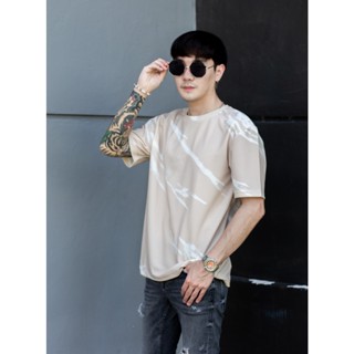 เสื้อยืดลายหินอ่อน(สีเบจ): Beige Marble T-shirt (Short-Sleeve)