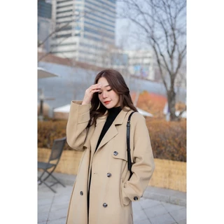 FRENCH trenchcoat ( เฟรนซ์ ) ผลิตจากผ้าวูลคุณภาพมากๆค่ะ ทรงสวย กันหนาวได้ถึงเลขตัวเดียวนะคะ