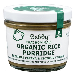 Organic Rice Porridge with Broccoli Papaya &amp; Chinese Cabbage Bebby 90 G.