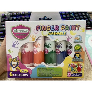 Master Art - มาสเตอร์อาร์ต Finger Paint Washable สีทามือสำหรับเด็ก ขนาด 75 ml. 6 สี