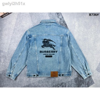 ♨▼☍European Station Autumn New Embroidery Letters Jeans Printing Men And Women Same Style Fashion Jacket All-L