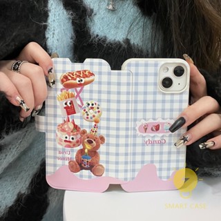 For เคสไอโฟน 14 Pro Max [Flip Cute Bear] เคส Phone Case For iPhone 14 Pro Max Plus 13 12 Mini 11 X XS Max XR SE 8 7 For เคสไอโฟน11 Ins Korean Style Retro Classic Couple Shockproof Protective TPU Cover Shell