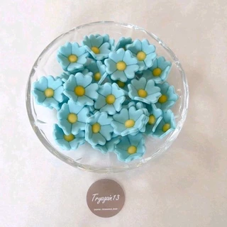 ดอกคอสมอส น้ำตาลแต่งหน้าเค้ก น้ำตาลตกแต่งขนม น้ำตาลกินได้ กัมเพส 2.5x2.5 cm