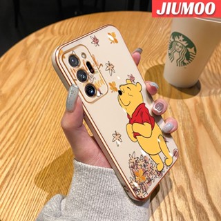 สําหรับ Samsung Note 20 Ultra เคสการ์ตูน Winnie the Pooh ดีไซน์ใหม่ ด้านข้าง หรูหรา ชุบ เคสเลนส์เต็มรูปแบบ เคสกันกระแทกกล้อง