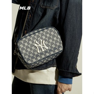 New ของแท้ 💯 MLB แท้ กระเป๋าสะ พายข้างปรับสายได้ กระเป๋าผู้หญิง  crossbody bag Monogram NY UNISEX CURVED CAPNY