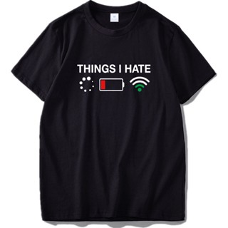 เสื้อยืดแนวสตรีท เสื้อยืด พิมพ์ลายเกมเมอร์ Things I Hate Nerd Fun ของขวัญตลก ไซซ์ EU