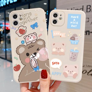 การ์ตูนหมี เคสโทรศัพท์ สำหรับไอโฟน 11 12 13 pro max 7 8 6 6s 7plus 8plus X XR XS Max SE2020 12 mini for เคสไอโฟน อ่อน