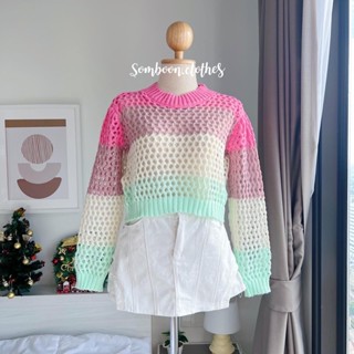 พร้อมส่ง‼️ Rainbow Sweater🌈เสื้อสเวสเตอร์ไหมพรม