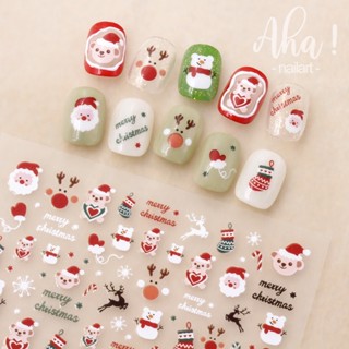 สติกเกอร์ติดเล็บลายคริสมาร์มาใหม่น่ารักกกso cute